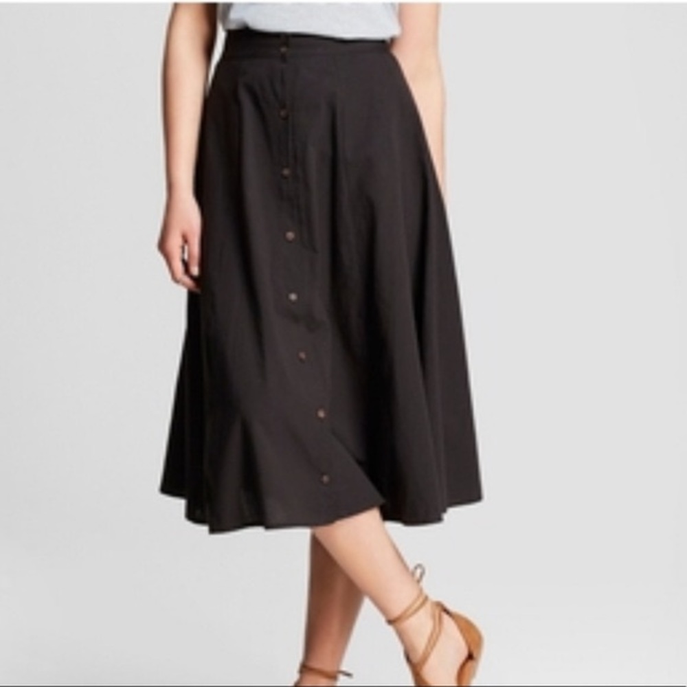 Universal Thread Black Button Down Skirt